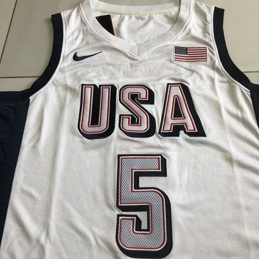 USA Basketball Team Anthony Jamal Edwards #5 Throwback Jersey -  Dense Embroidery