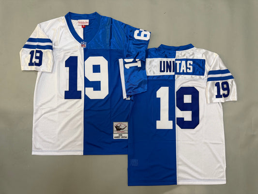 Mens Johnny Unitas#19 Indianapolis Colts Vintage Throwback Jersey