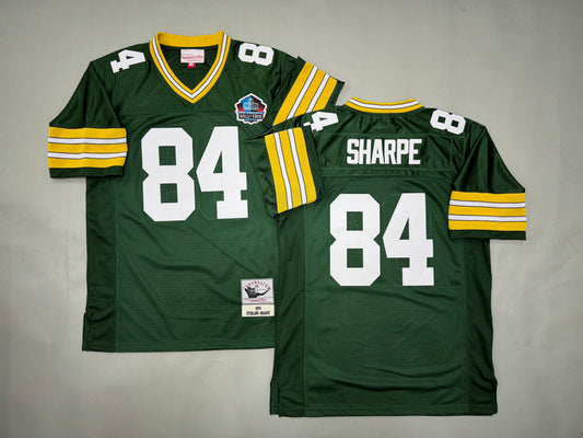 Mens Sterling Sharpe#84 Green Bay Packers Vintage Throwback Jersey