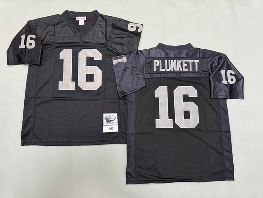 Mens Jim Plunkett#16 black Los Angeles Raiders Vintage Throwback Jersey
