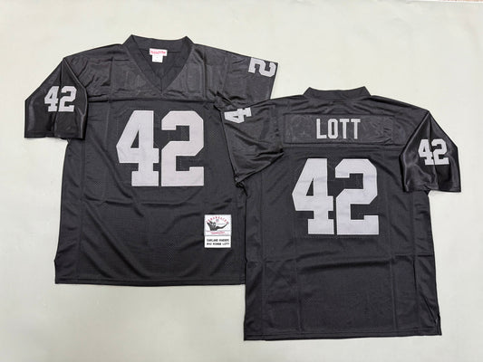 Mens Ronnie Lott#42 black Los Angeles Raiders Vintage Throwback Jersey