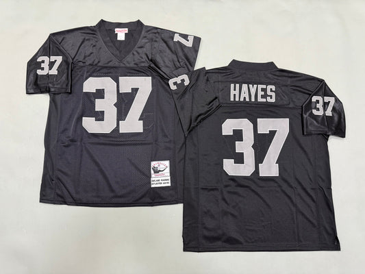 Mens Lester Hayes#37 black Los Angeles Raiders Vintage Throwback Jersey