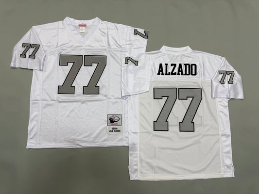 Mens Lyle Alzado#77 white Los Angeles Raiders Vintage Throwback Jersey
