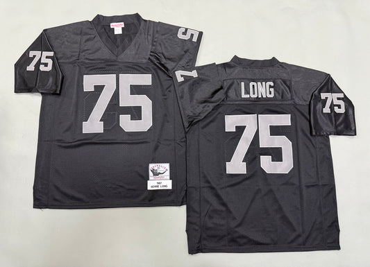 Mens Howie Long#75 black Los Angeles Raiders Vintage Throwback Jersey