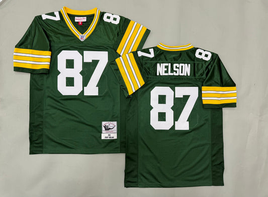 Mens Jordy Nelson#87 Green Bay Packers Vintage Throwback Jersey