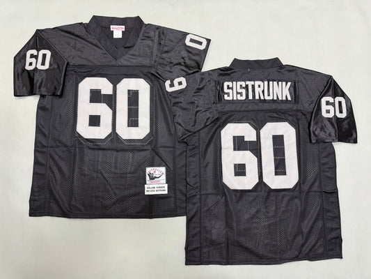 Mens Otis Sistrunk#60 black Los Angeles Raiders Vintage Throwback Jersey