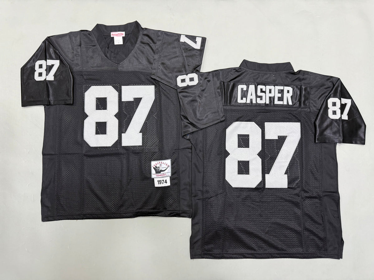 Mens Dave Casper#87 black Los Angeles Raiders Vintage Throwback Jersey