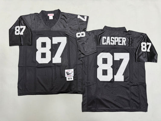 Mens Dave Casper#87 black Los Angeles Raiders Vintage Throwback Jersey