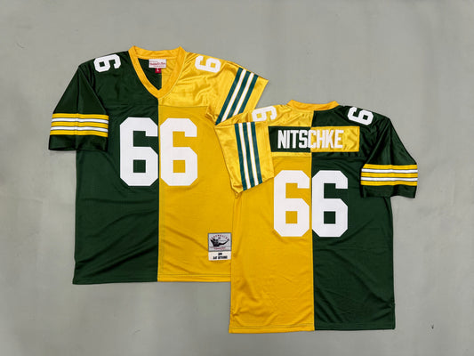 Mens Ray Nitschke#66 Green Bay Packers Vintage Throwback Jersey