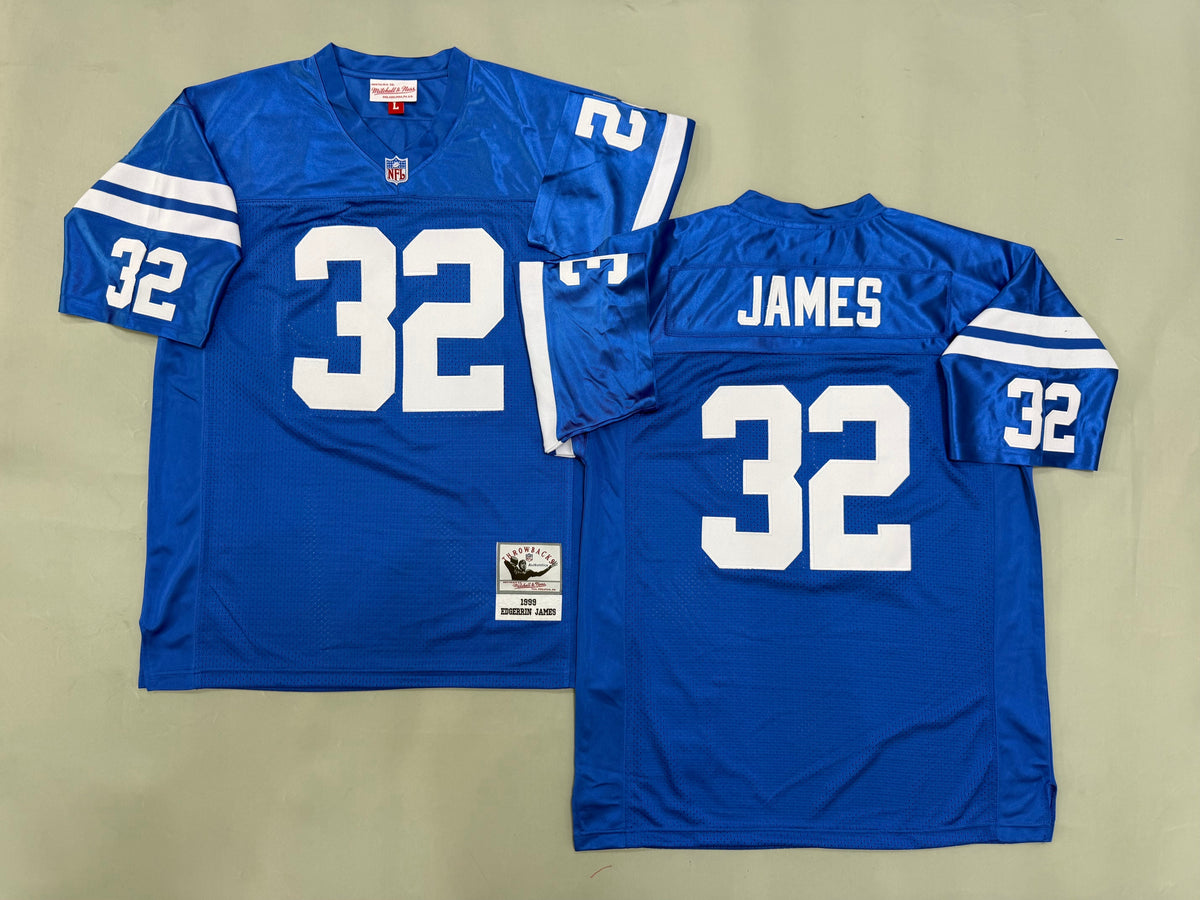 Mens Edgerrin James#32 Indianapolis Colts Vintage Throwback Jersey