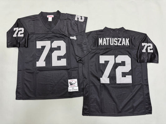 Mens John Matuszak#72 black Los Angeles Raiders Vintage Throwback Jersey