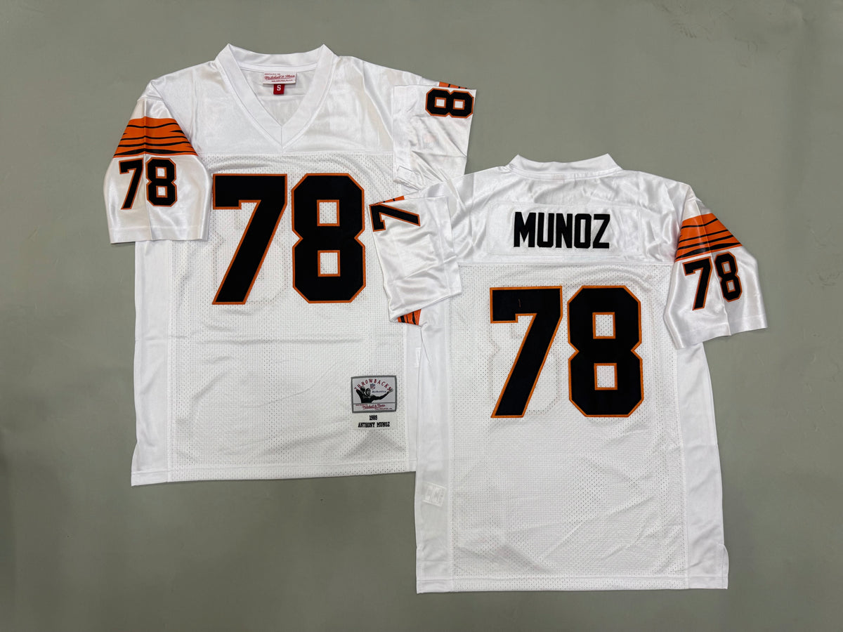 Mens Anthony Muñoz#78 white Cincinnati Bengals Vintage Throwback Jersey