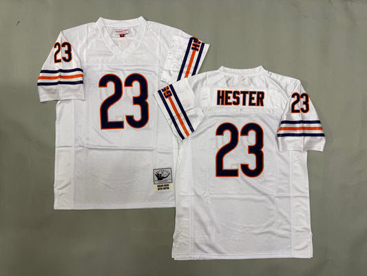 Mens Devin Hester#23 white Chicago Bears Vintage Throwback Jersey