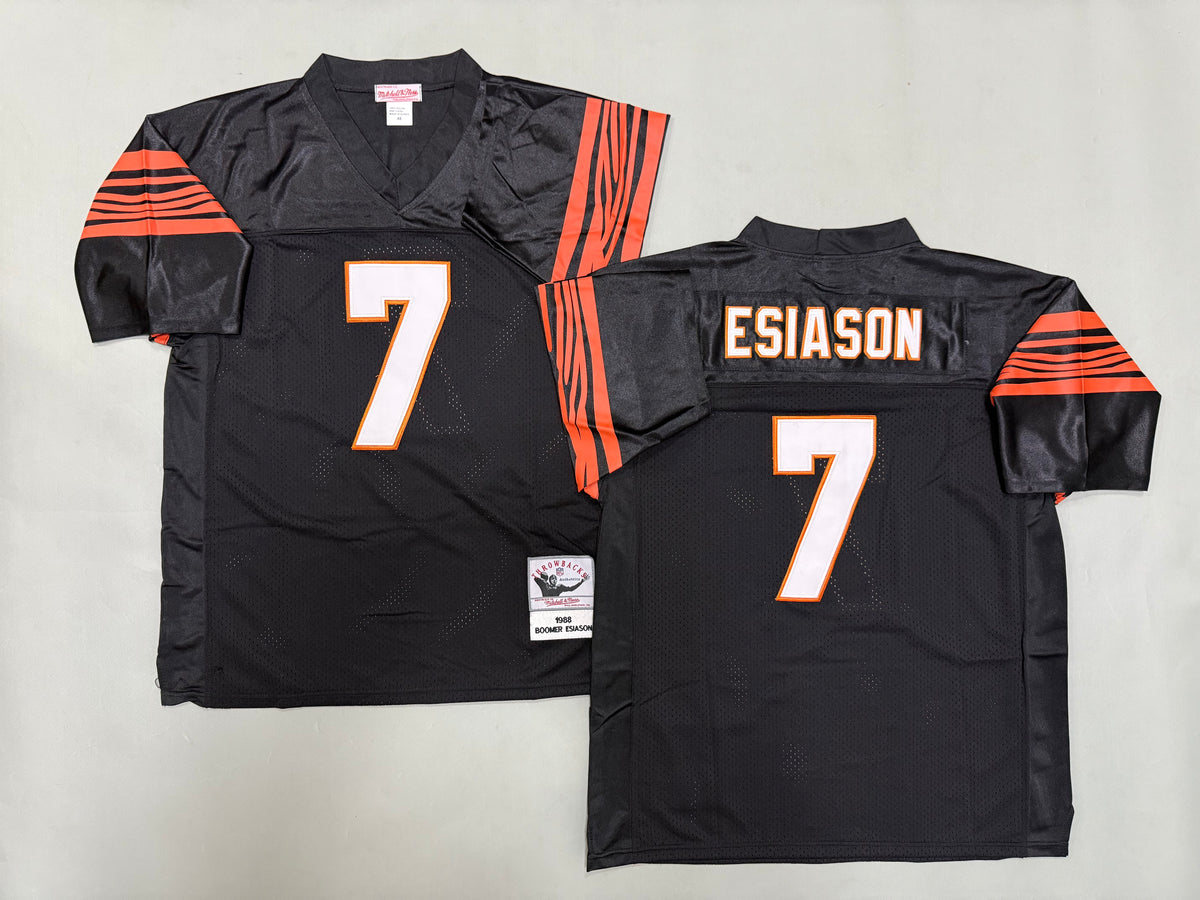 Mens Boomer Esiason#7 black Cincinnati Bengals Vintage Throwback Jersey