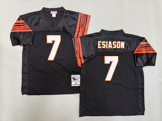 Mens Boomer Esiason#7 black Cincinnati Bengals Vintage Throwback Jersey