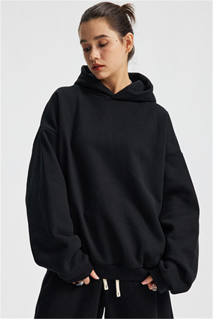 430GSM Boxy Fit Fleece Solid Color Hoodie