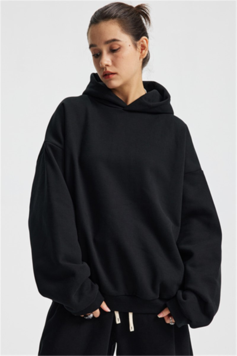 430GSM Boxy Fit Fleece Solid Color Hoodie