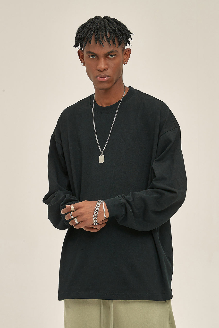 305GSM Oversized Long Sleeve Crew