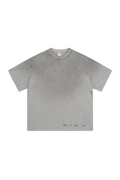 250GSM Gradient Sprayed Distressed Tee