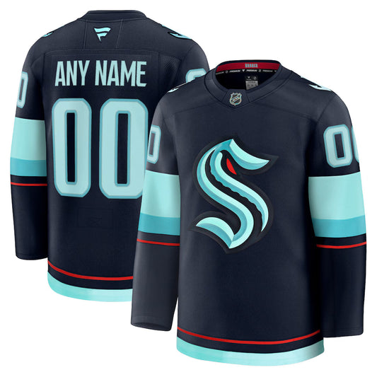 Custom Seattle Kraken Home Premium Jersey - Deep Sea Blue