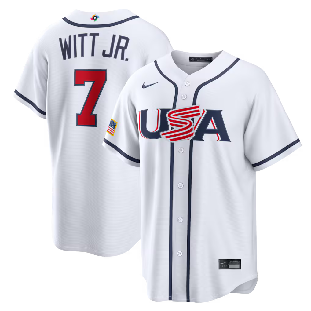 Bobby Witt Jr. USA Baseball 2026 World Baseball Classic Home Stadium Jersey - White