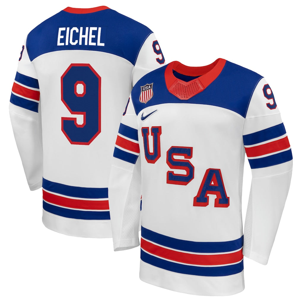 Jack Eichel USA 2026 Olympic Away Jersey - White