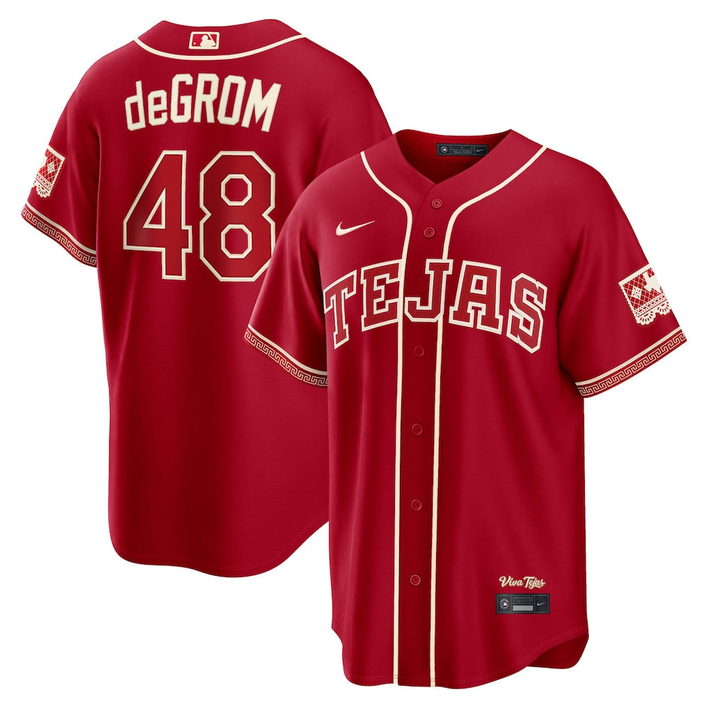 Jacob deGrom Texas Rangers 2026 City Connect Stadium Jersey - Red