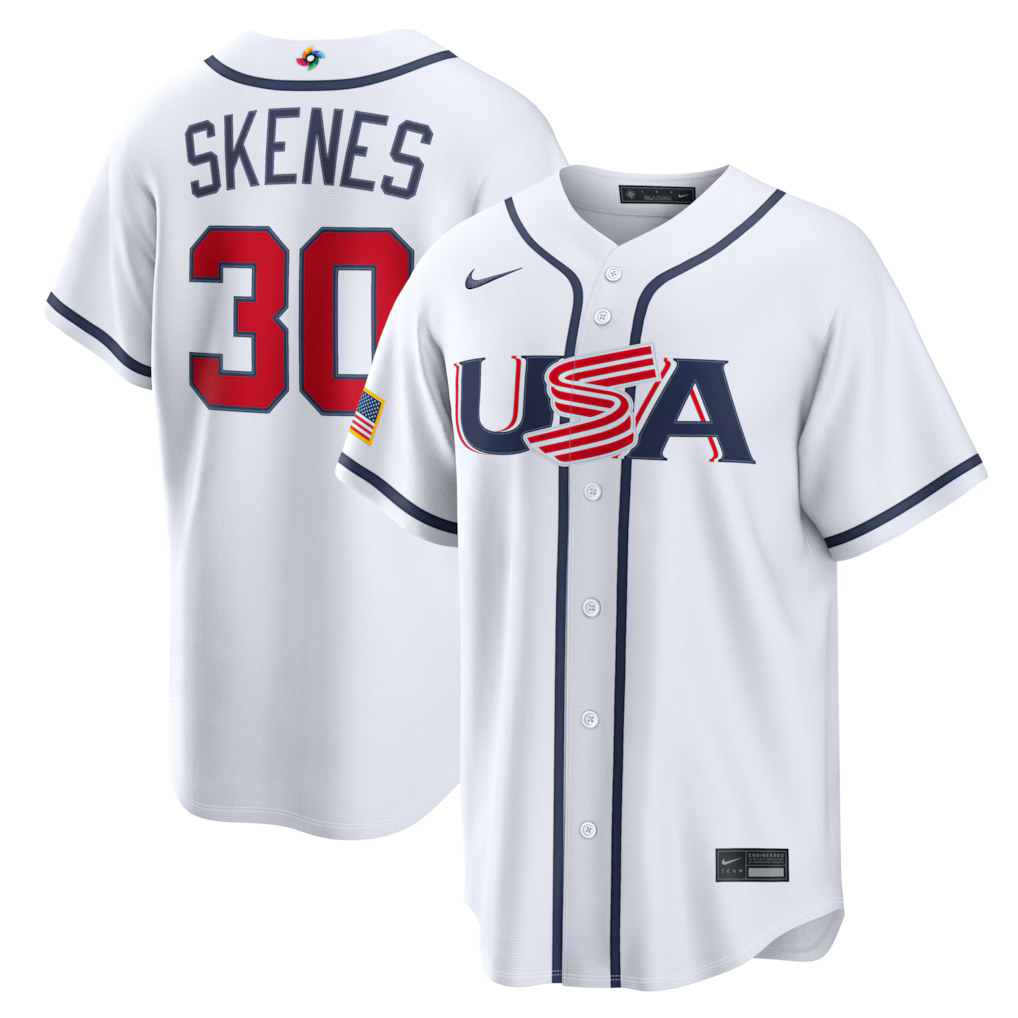 Paul Skenes USA Baseball 2026 World Baseball Classic Home Stadium Jersey - White