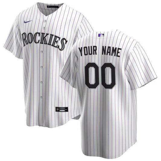 Custom Colorado Rockies Home Jersey - White