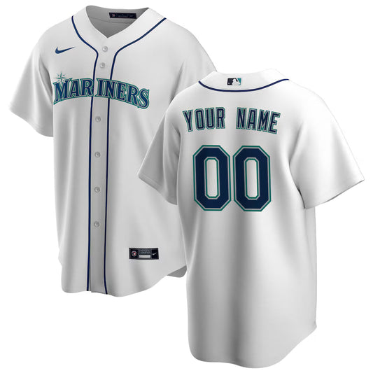 Custom Seattle Mariners Home Jersey - White