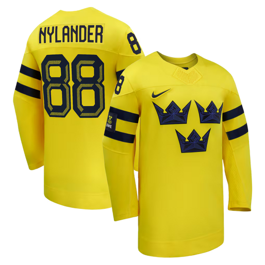 William Nylander Sweden 2026 Olympic Away Jersey - Yellow